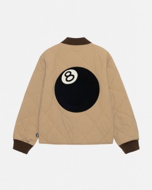 Stussy 8 Ball Kapitone Liner Jacket Mont Kadın Kahverengi Türkiye | FCF-3033