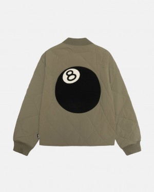 Stussy 8 Ball Kapitone Liner Jacket Mont Kadın Zeytin Yeşili Türkiye | YXQ-7287