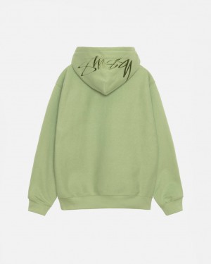 Stussy Back Hood Applique Hood Tişörtü Erkek Yeşil Türkiye | KCE-8443