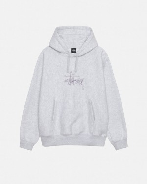 Stussy Basic Applique Hoodie Erkek Gri Türkiye | OVV-4160