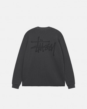 Stussy Basic Stock Ls Thermal Üstler Erkek Siyah Türkiye | SMS-3067