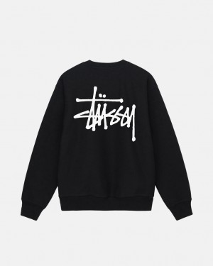 Stussy Basic Stussy Crew Tişörtü Erkek Siyah Türkiye | XJW-6844