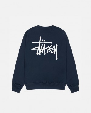 Stussy Basic Stussy Crew Tişörtü Kadın Lacivert Türkiye | PHH-4551