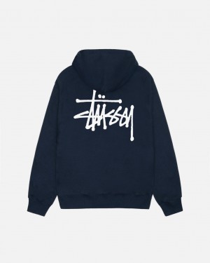 Stussy Basic Stussy Hoodie Kadın Lacivert Türkiye | QDD-1325