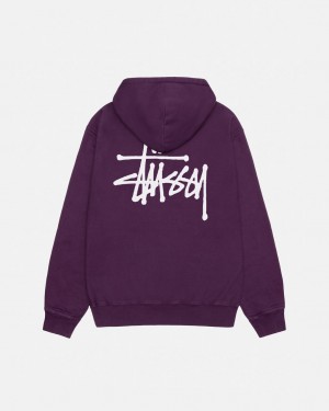 Stussy Basic Stussy Hoodie Pigment Dyed Hoodie Erkek Mor Türkiye | HPQ-5789