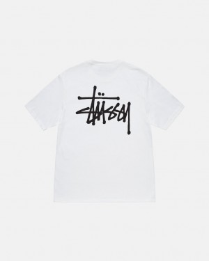 Stussy Basic Stussy Tee T shirt Erkek Beyaz Türkiye | ION-5943