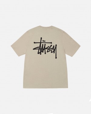 Stussy Basic Stussy Tee T shirt Erkek Haki Türkiye | IVG-0399