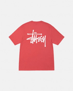 Stussy Basic Stussy Tee T shirt Erkek Kırmızı Türkiye | NUB-8041