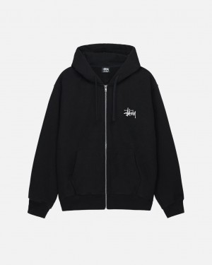 Stussy Basic Stussy Zip Hoodie Kadın Siyah Türkiye | MRR-5250