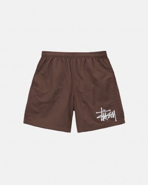 Stussy Big Basic Su Kısa Mayo Erkek Kahve Türkiye | OSX-9247