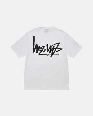 Stussy Flipped Tee T shirt Erkek Beyaz Türkiye | SOR-3243