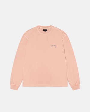 Stussy Lazy Ls Tee T shirt Erkek Açık Pembe Türkiye | KGC-3573