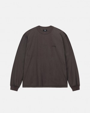 Stussy Lazy Ls Tee T shirt Kadın Siyah Türkiye | VQQ-6281