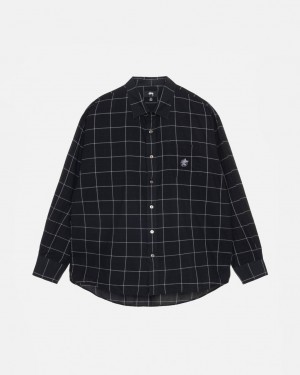 Stussy Light Weight Klasik Shirt Gömlek Erkek Siyah Türkiye | ZCB-1829