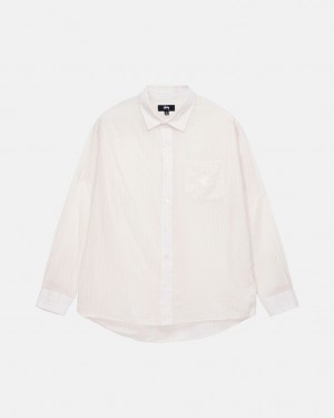 Stussy Light Weight Klasik Shirt Gömlek Erkek Beyaz Türkiye | IGB-7175