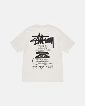 Stussy Old Phone Tee Pigment Dyed T shirt Kadın Bej Rengi Türkiye | OKV-0941