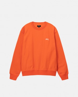 Stussy Overdyed Stock Logo Crew Tişörtü Erkek Turuncu Türkiye | SYI-0439