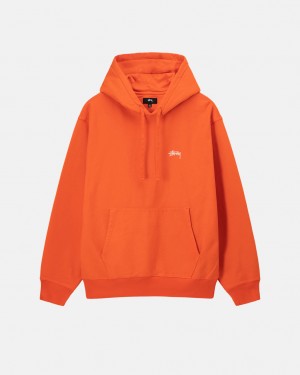 Stussy Overdyed Stock Logo Hoodie Erkek Turuncu Türkiye | NIN-9220