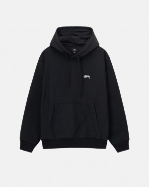 Stussy Overdyed Stock Logo Hoodie Kadın Siyah Türkiye | DUP-3470