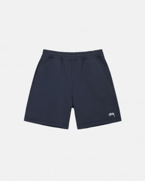 Stussy Overdyed Stock Logo Sweat Kısa Sweatshorts Erkek Lacivert Türkiye | BFQ-6568