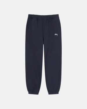 Stussy Overdyed Stock Logo Sweatpant Eşofman Altı Erkek Lacivert Türkiye | VHU-9050