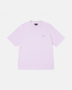 Stussy Pig. Dyed Inside Out Crew T shirt Erkek Mor Türkiye | DBG-9590