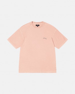 Stussy Pig. Dyed Inside Out Crew T shirt Kadın Açık Pembe Türkiye | TFD-2117