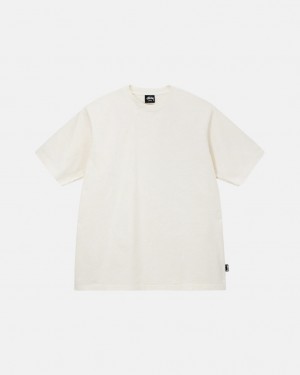 Stussy Pigment Dyed Crew T shirt Erkek Bej Rengi Türkiye | JIG-0471