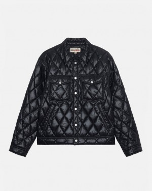 Stussy Ranch Jacket Kapitone Naylon Mont Erkek Siyah Türkiye | QID-6941