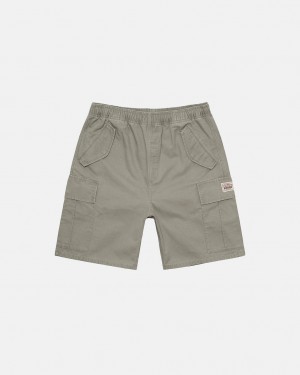 Stussy Ripstop Cargo Beach Kısa Şort Erkek Zeytin Yeşili Türkiye | LDV-4838