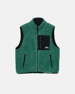 Stussy Sherpa Reversible Vest Yelek Kadın Turkuaz Türkiye | ACG-3634