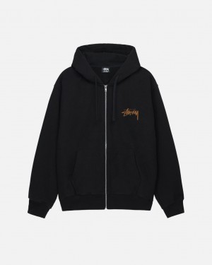 Stussy Skate Tough Zip Hoodie Erkek Siyah Türkiye | WFA-6944