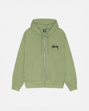 Stussy Skate Tough Zip Hoodie Erkek Yeşil Türkiye | BXV-4284