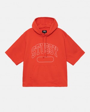 Stussy Ss Boxy Cropped Hoodie Erkek Koyu Turuncu Türkiye | AIT-0751