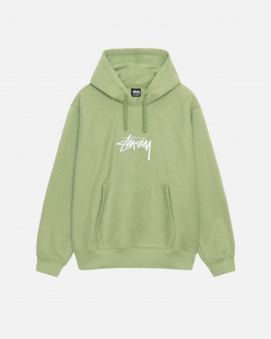 Stussy Stock Logo Applique Hood Tişörtü Kadın Yeşil Türkiye | MFO-0420