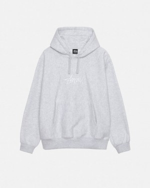 Stussy Stock Logo Applique Hoodie Kadın Gri Türkiye | TVV-9150