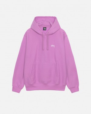 Stussy Stock Logo Hood Tişörtü Erkek Mor Türkiye | NZL-0251