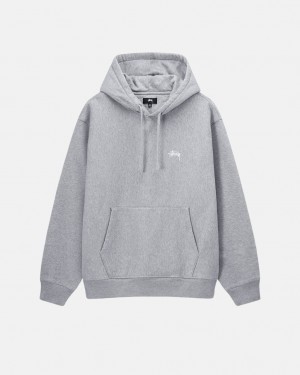 Stussy Stock Logo Hoodie Erkek Gri Türkiye | EIH-6810