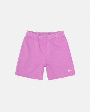 Stussy Stock Logo Sweatshorts Erkek Mor Türkiye | HQS-5602