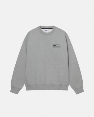 Stussy Fleece Crew Tişörtü Kadın Koyu Gri Türkiye | XQJ-5097