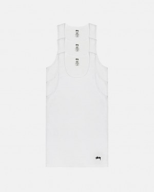 Stussy Stussy Tank Undershirt Gömlek Erkek Beyaz Türkiye | UIN-9465