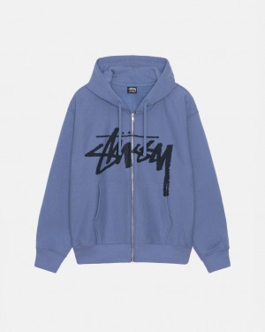 Stussy Venus Zip Hood Tişörtü Erkek Kraliyet Mavisi Mavi Türkiye | PFS-2273