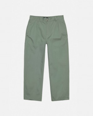 Stussy Workgear Trouser Twill Pantolon Erkek Yeşil Türkiye | CJK-8745