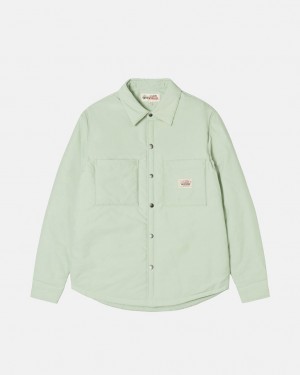 Stussy Yastıklı Tech Over Shirt Gömlek Kadın Yeşil Türkiye | RGV-1707