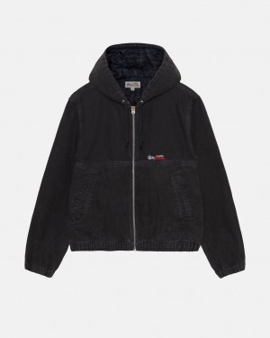 Stussy İş Jacket Insulated Kanvas Mont Erkek Siyah Türkiye | JMU-6452