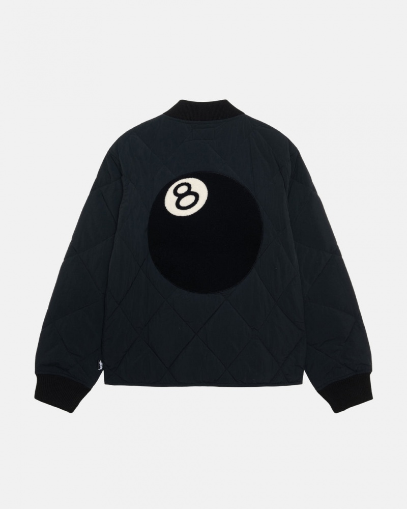 Stussy 8 Ball Kapitone Liner Jacket Mont Kadın Siyah Türkiye | ZZE-6479