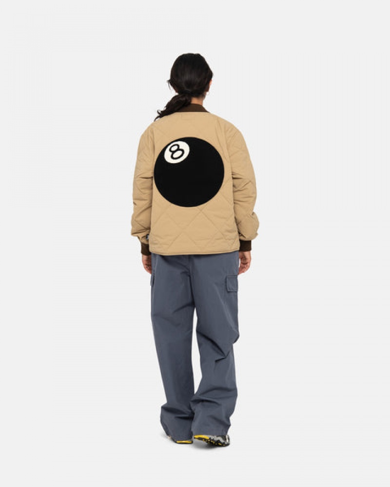 Stussy 8 Ball Kapitone Liner Jacket Mont Kadın Kahverengi Türkiye | FCF-3033