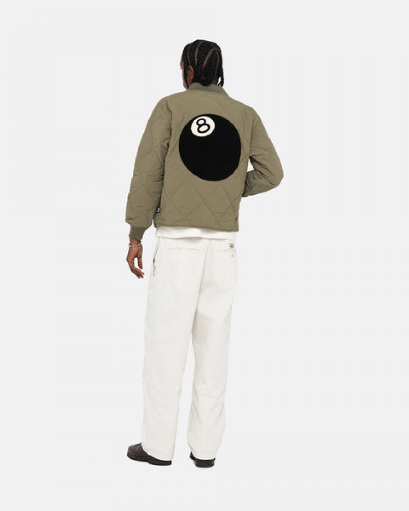 Stussy 8 Ball Kapitone Liner Jacket Mont Kadın Zeytin Yeşili Türkiye | YXQ-7287