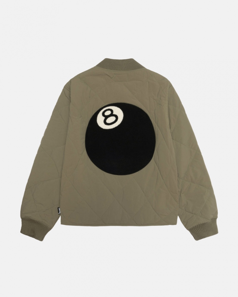 Stussy 8 Ball Kapitone Liner Jacket Mont Kadın Zeytin Yeşili Türkiye | YXQ-7287