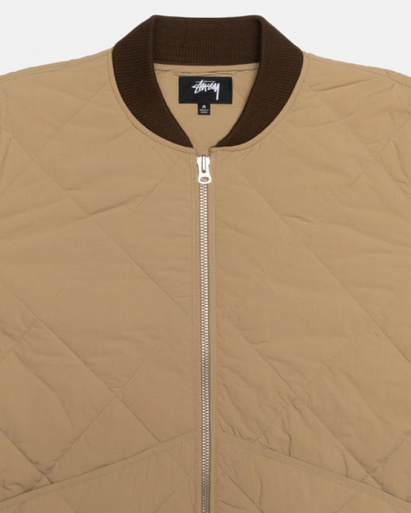 Stussy 8 Ball Kapitone Liner Jacket Mont Erkek Kahverengi Türkiye | FCO-7473